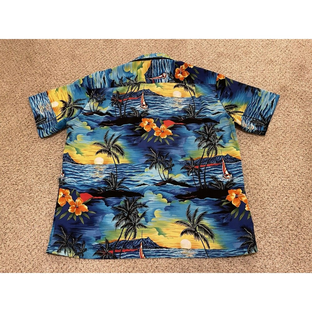 Vintage Kennington Ltd Shirt Mens Sz XL BlueHawaiian Aloha Beach Print Button Up - Picture 6 of 6